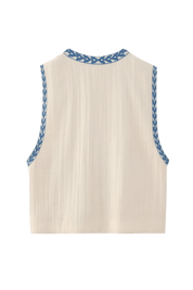 Angeline Blue Waistcoat | | S | Agnese Studios