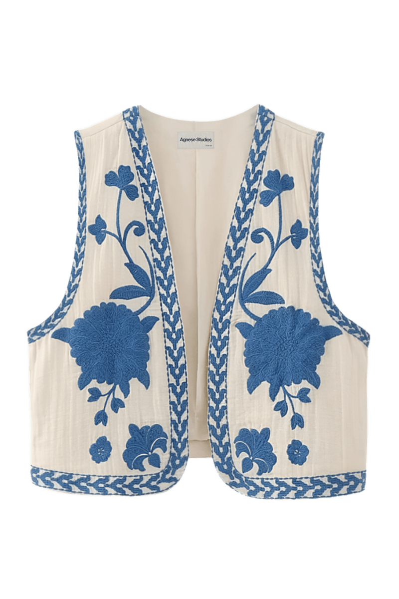 Angeline Blue Waistcoat | | S | Agnese Studios