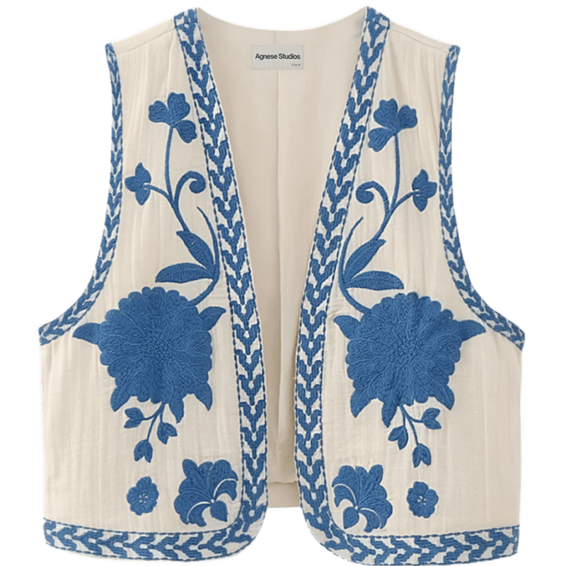 Angeline Blue Waistcoat | | S | Agnese Studios
