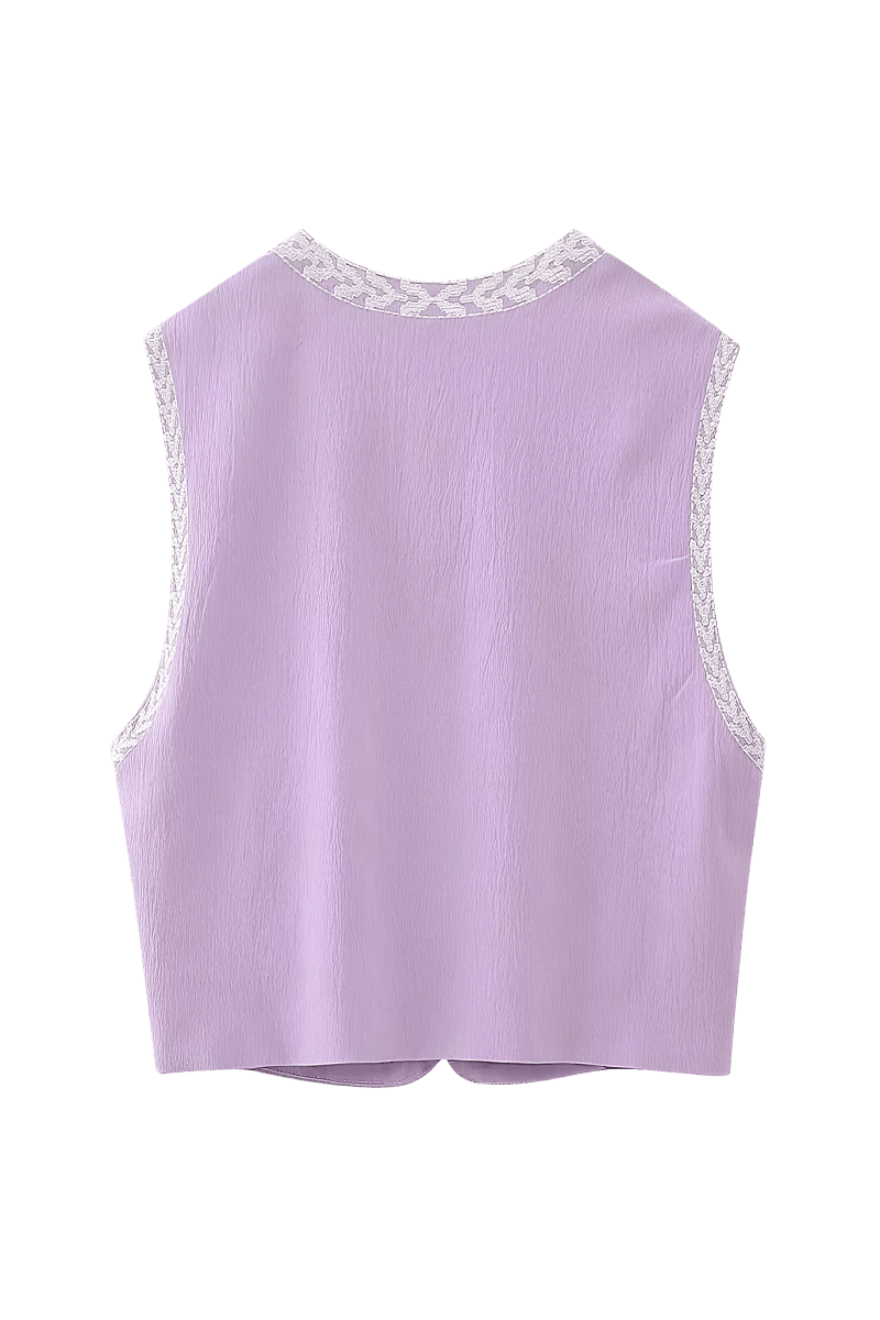 Angeline Purple Waistcoat | | S | Agnese Studios
