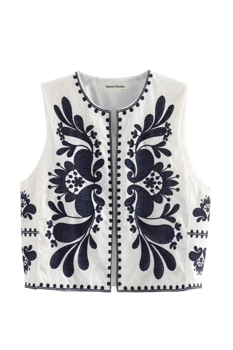 Arinne Blue Waistcoat | | S | Agnese Studios