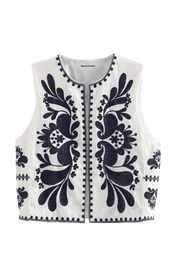 Arinne Blue Waistcoat | | S | Agnese Studios