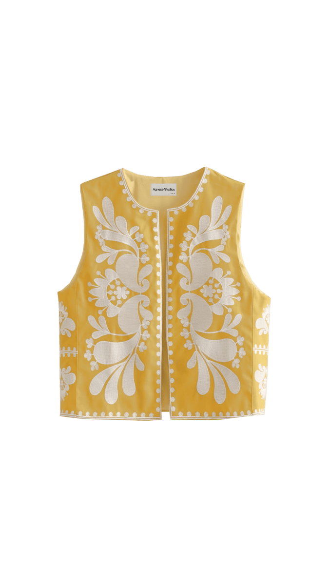 Arinne Yellow Waistcoat | | S | Agnese Studios
