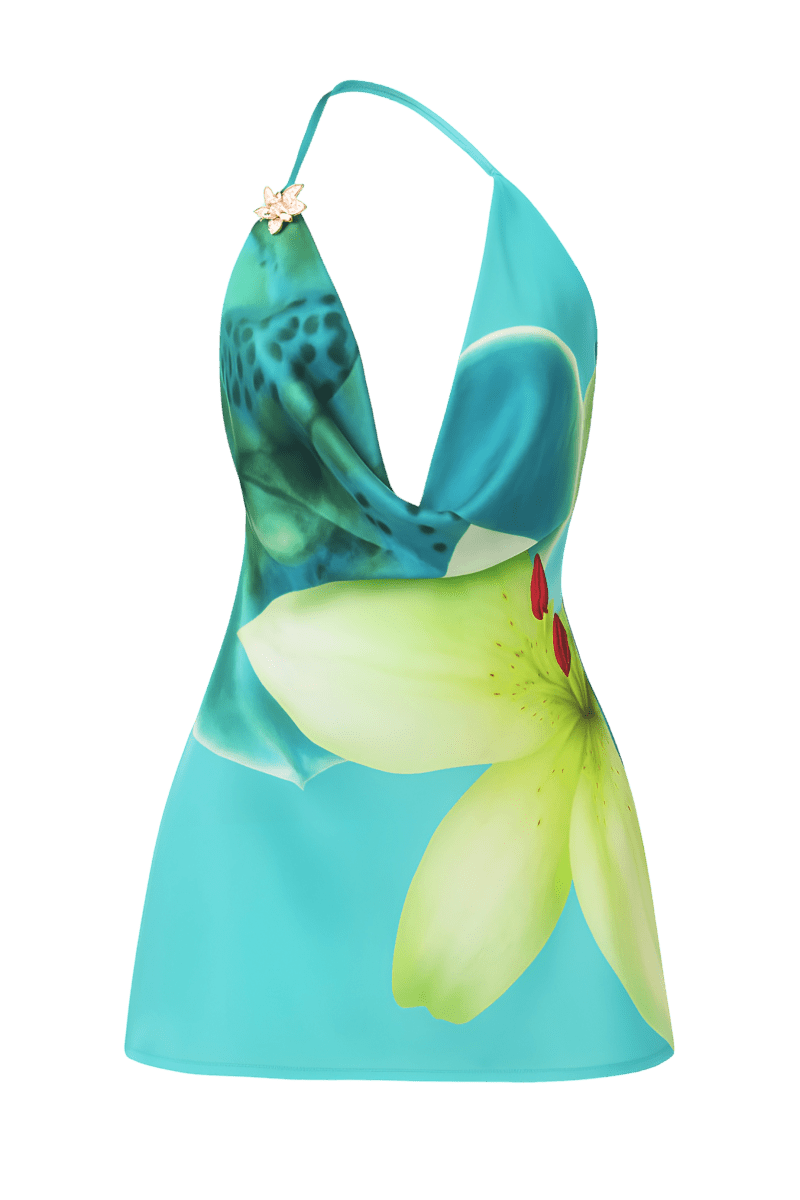 Arizona Blue Floral Dress | | S | Agnese Studios