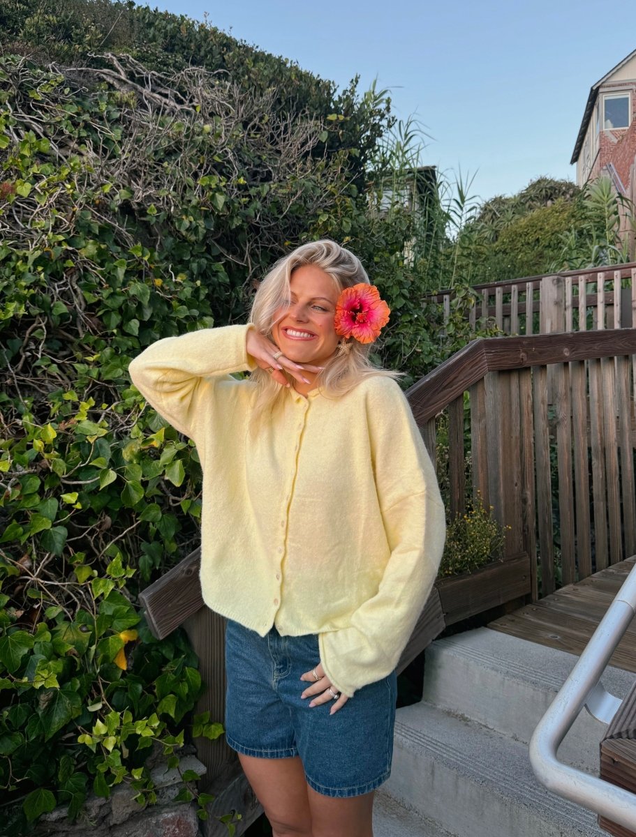 Butter Yellow Cardigan | | S | Agnese Studios