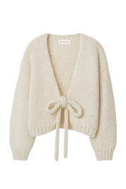 Cream Tie Sweater | | S | Agnese Studios
