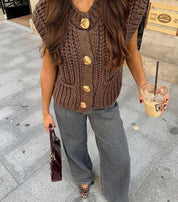 Dumas Brown Cardigan | | S | Agnese Studios