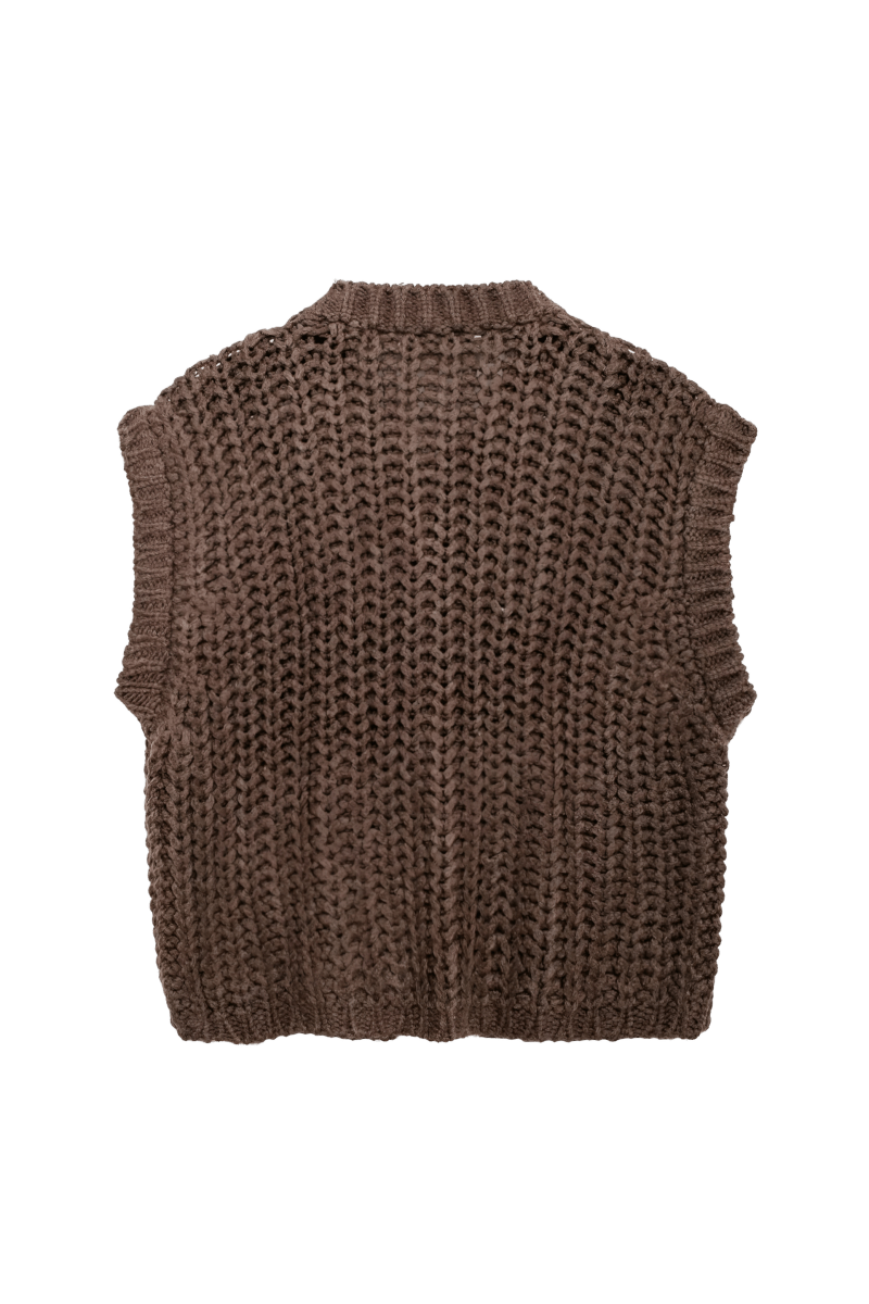 Dumas Brown Cardigan | | S | Agnese Studios