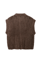 Dumas Brown Cardigan | | S | Agnese Studios