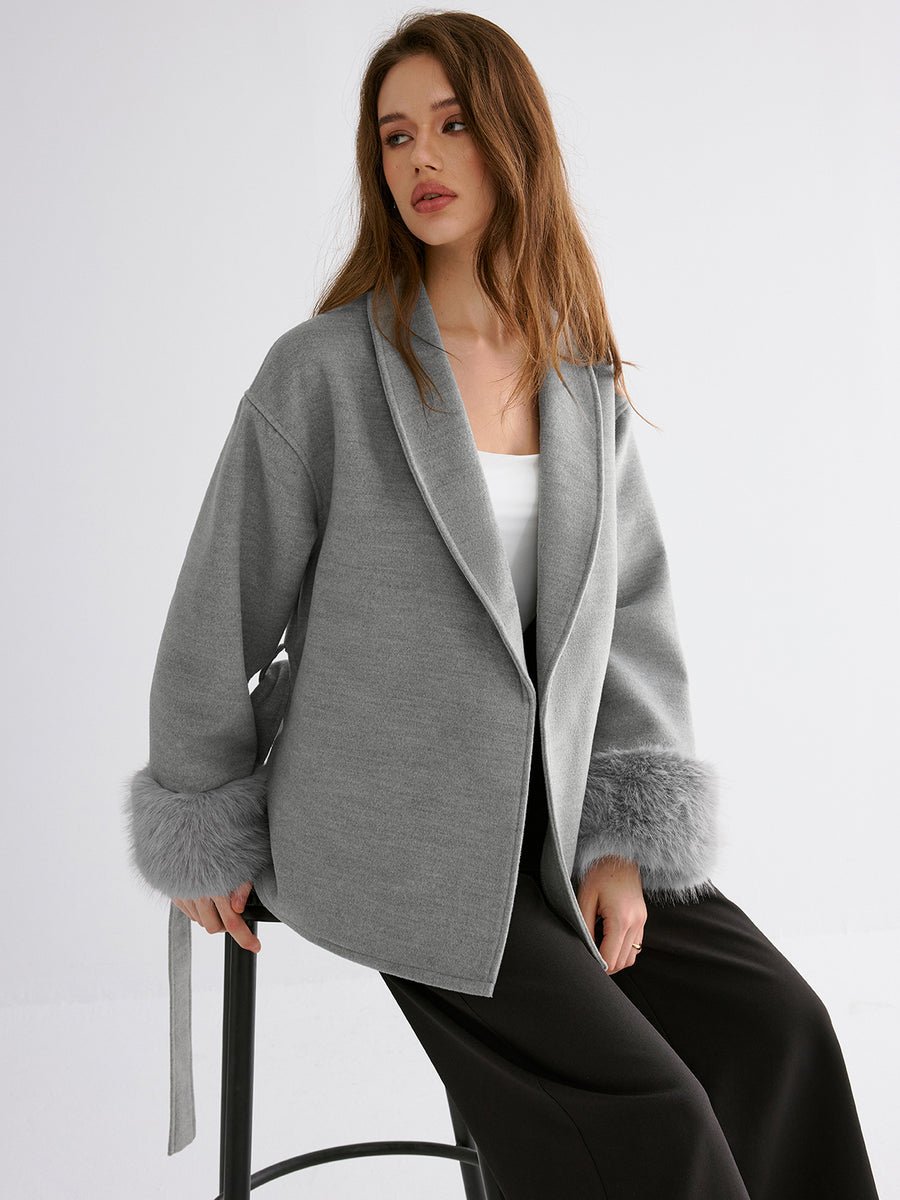 Fur Cuff Jacket | | S | Agnese Studios