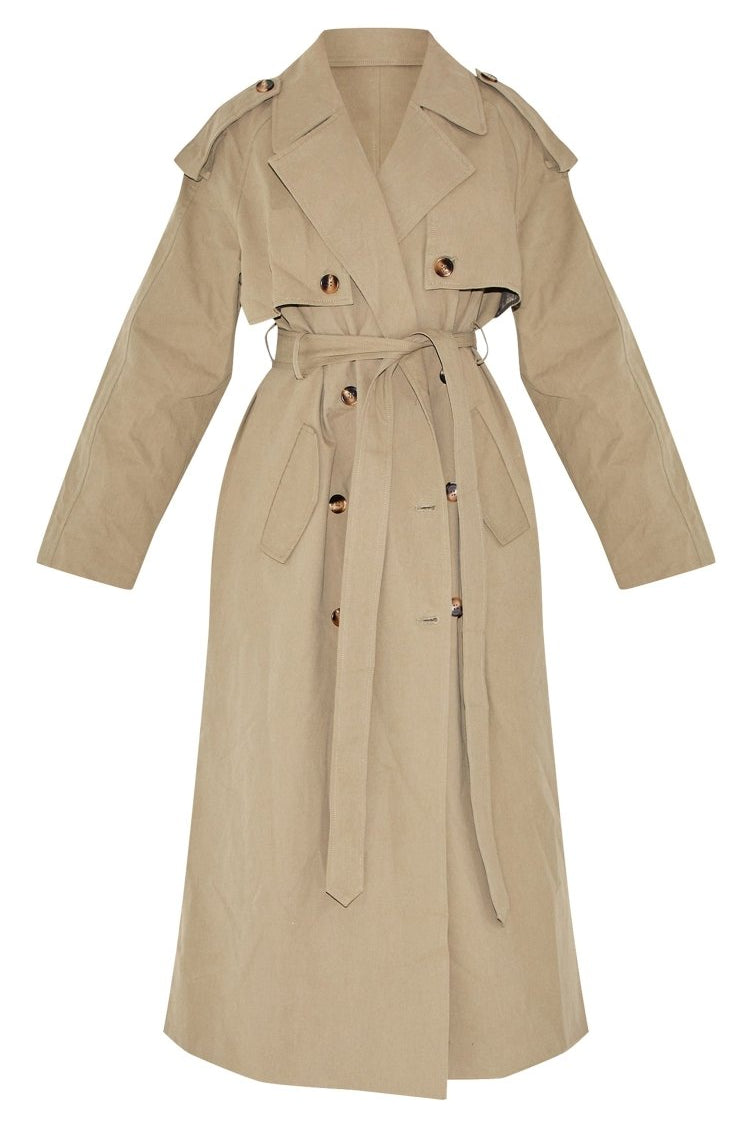 Khaki Belt Jacket | | S | Agnese Studios