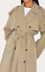 Khaki Belt Jacket | | S | Agnese Studios