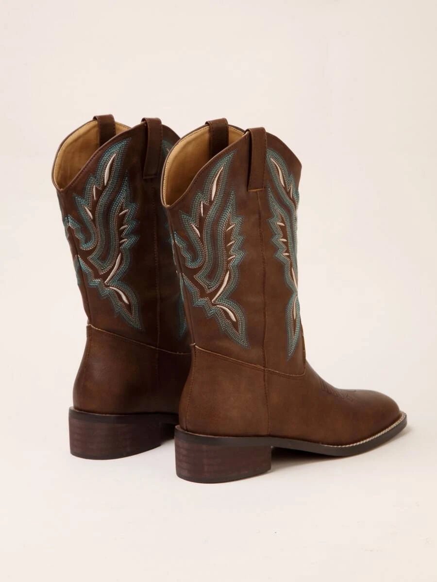 Miley Cowboy Boots | | Brown | Agnese Studios