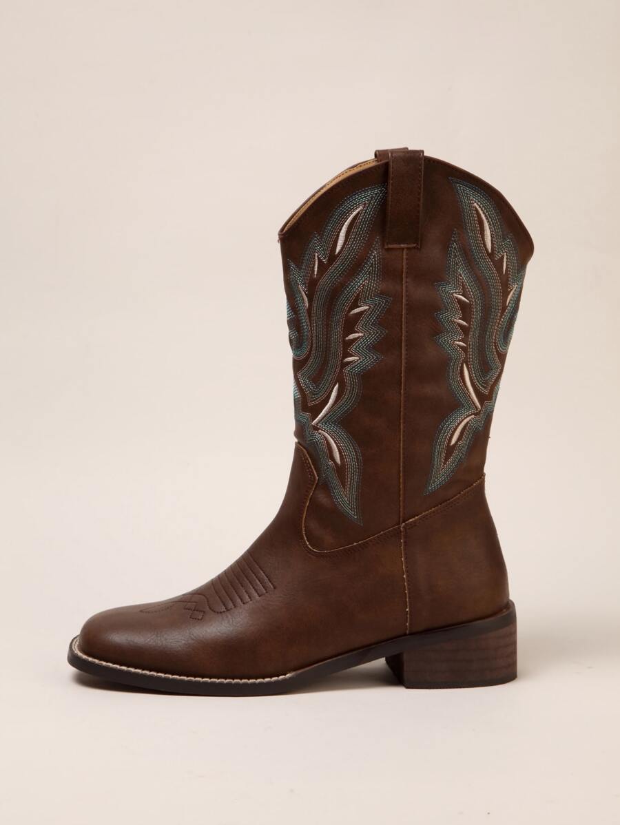 Miley Cowboy Boots | | Brown | Agnese Studios