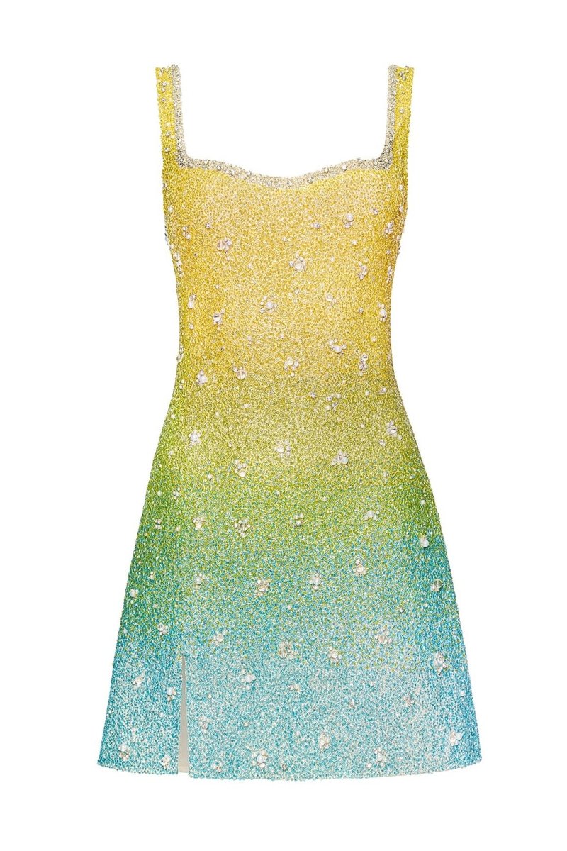 Mint Tropical Dress | | S | Agnese Studios