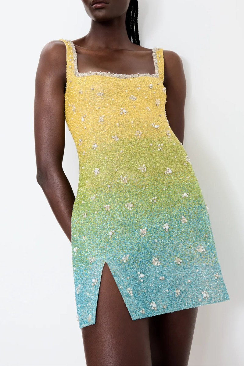 Mint Tropical Dress | | S | Agnese Studios