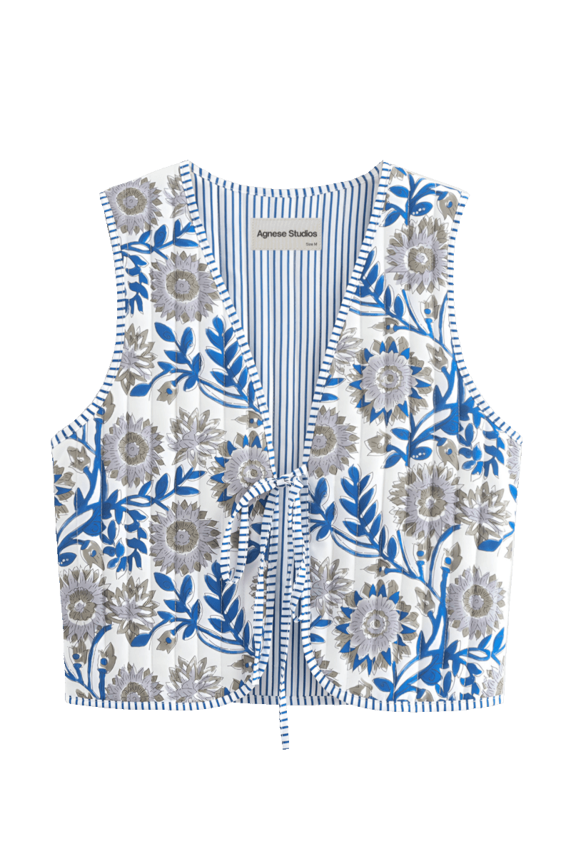 Nereo Blue Waistcoat | | S | Agnese Studios