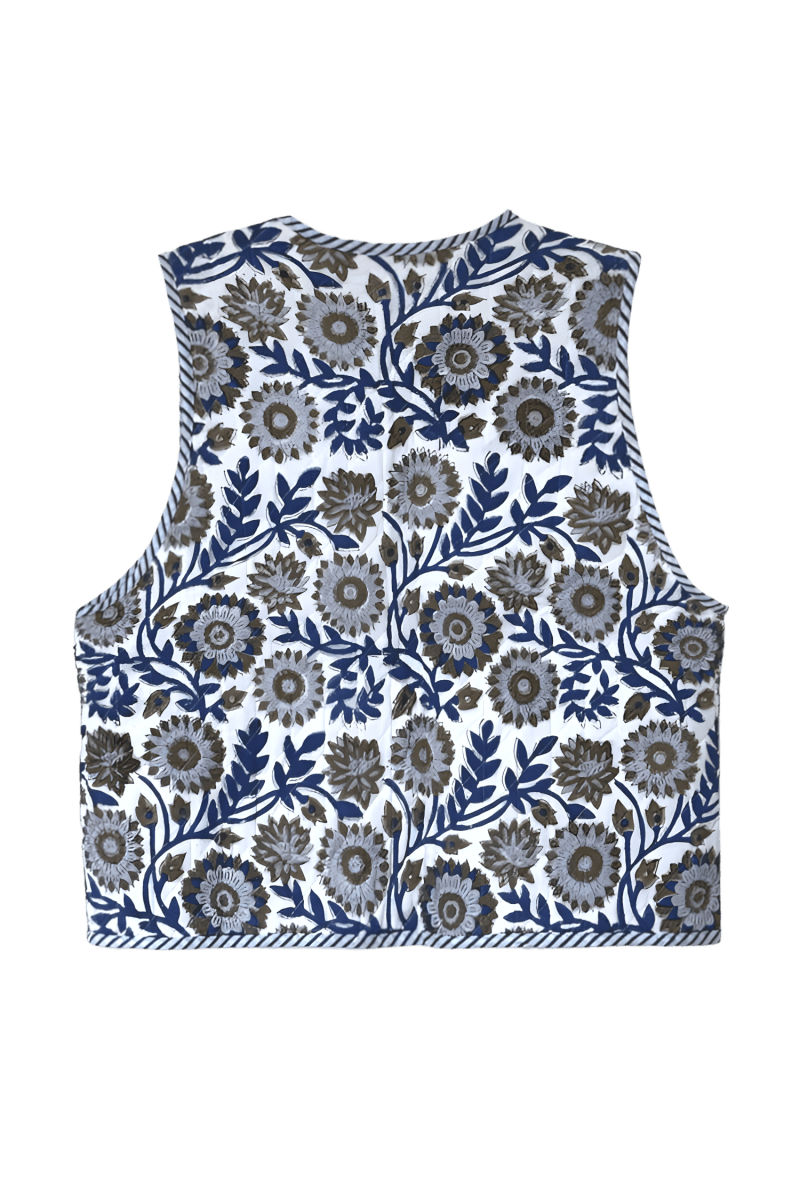 Nereo Blue Waistcoat | | S | Agnese Studios