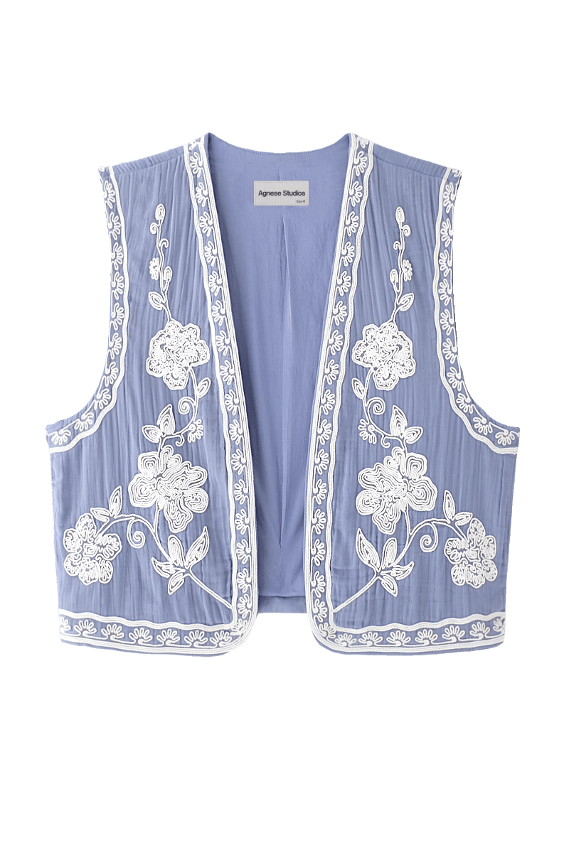Pepitta Blue Waistcoat | | S | Agnese Studios