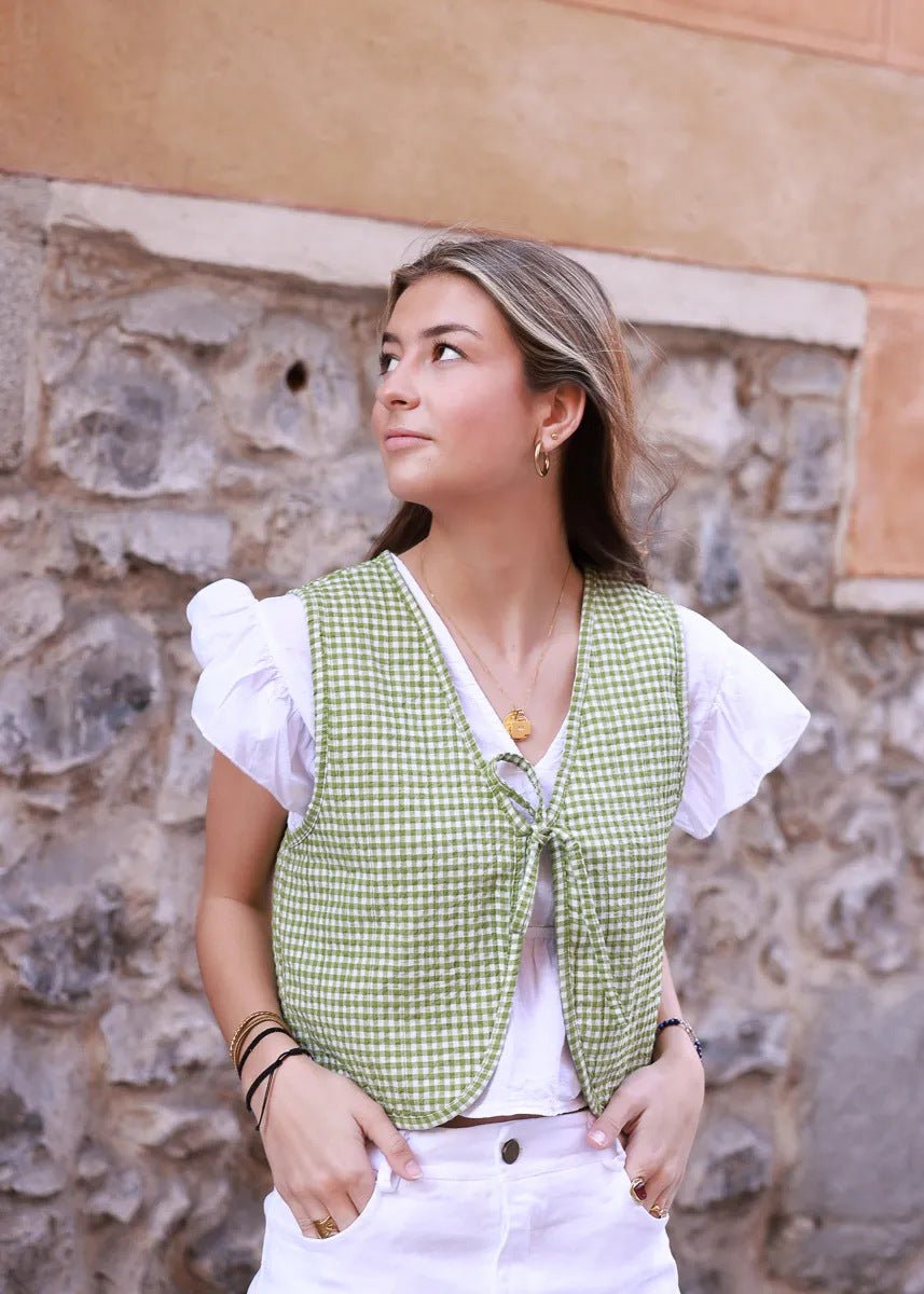 Randina Vichy Waistcoat | | S | Agnese Studios