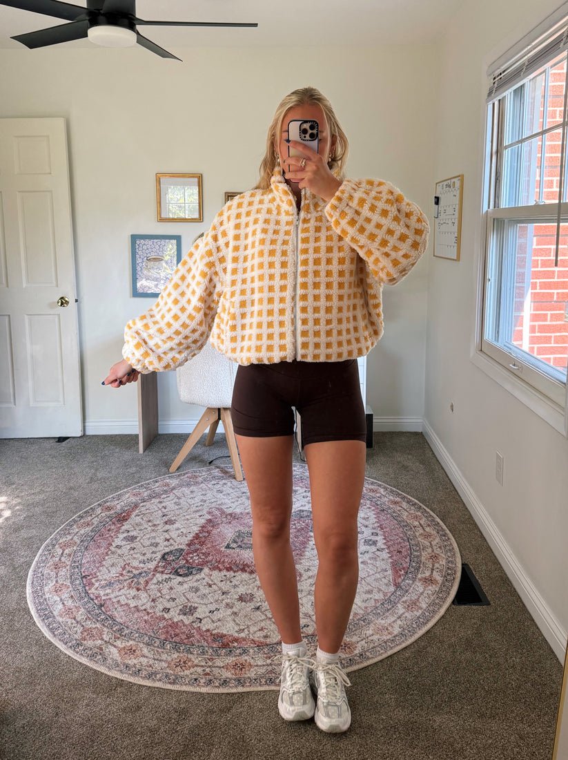 Sherpa Sunflower Jacket | | S | Agnese Studios