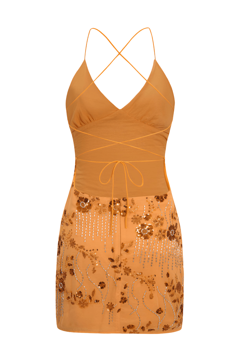 Tellisa Orange Dress | | S | Agnese Studios