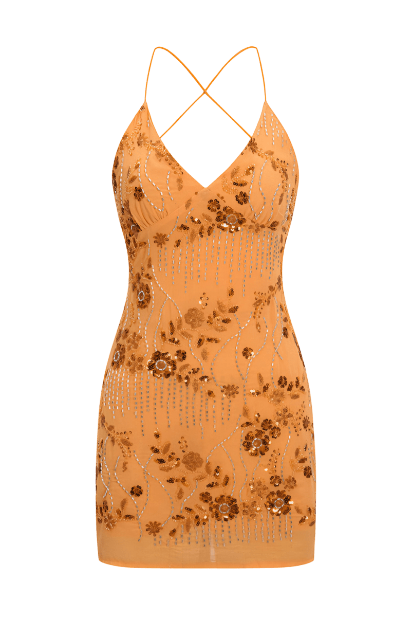 Tellisa Orange Dress | | S | Agnese Studios