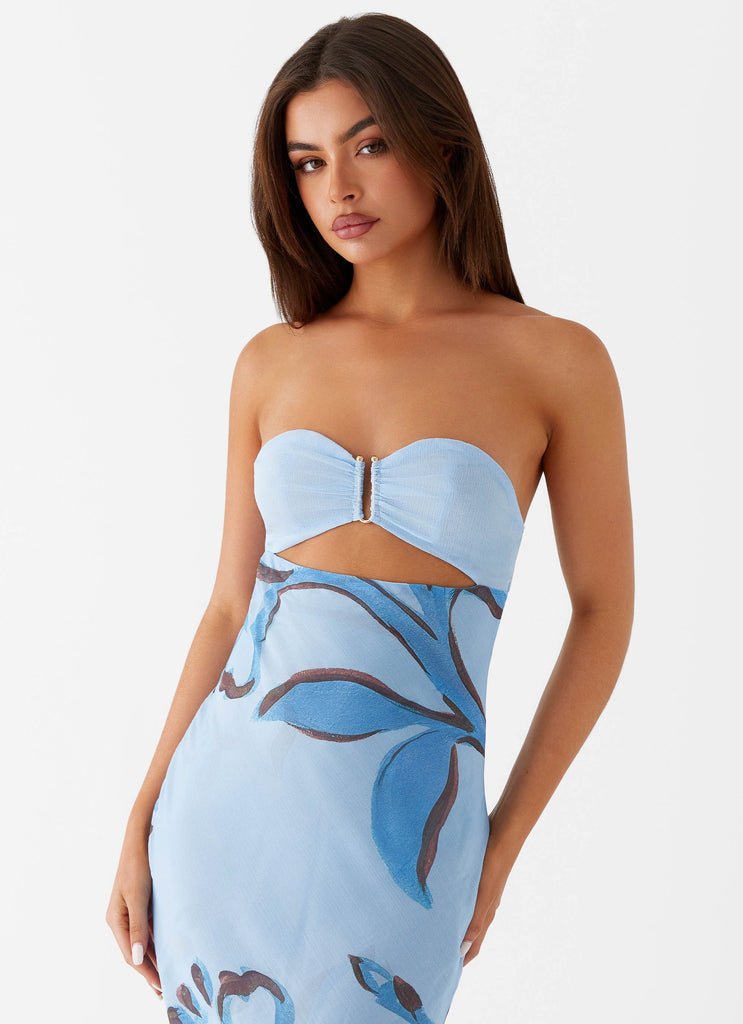 Tropicanne Blue Dress | | S | Agnese Studios