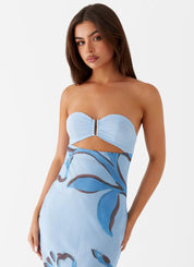 Tropicanne Blue Dress | | S | Agnese Studios