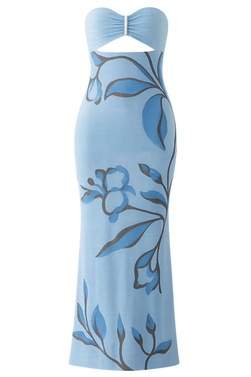 Tropicanne Blue Dress | | S | Agnese Studios