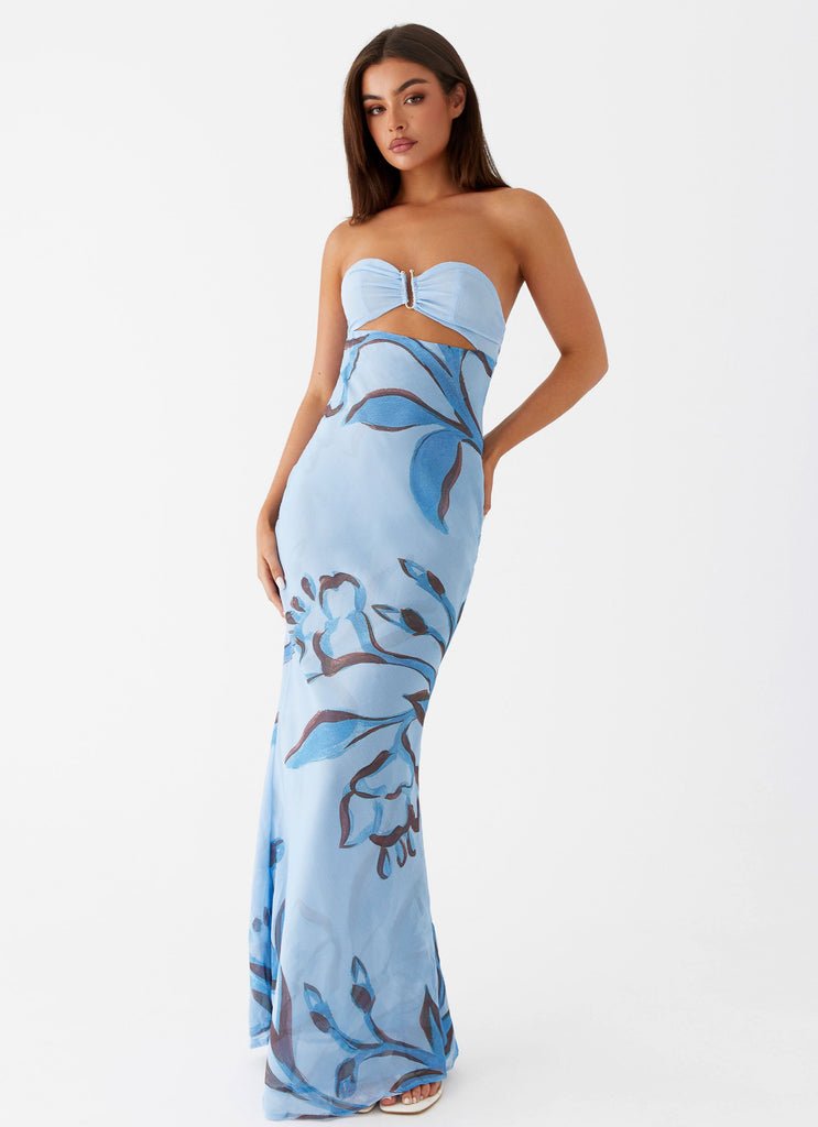 Tropicanne Blue Dress | | S | Agnese Studios